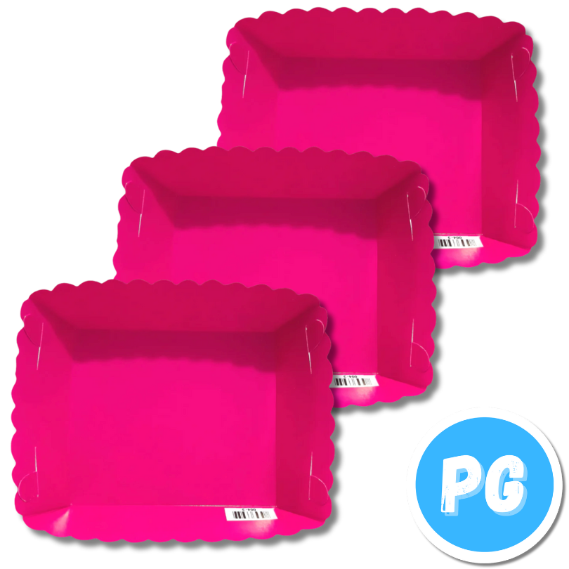 Paquete Plato De Carton Para Torta X12 Unds Fucsia