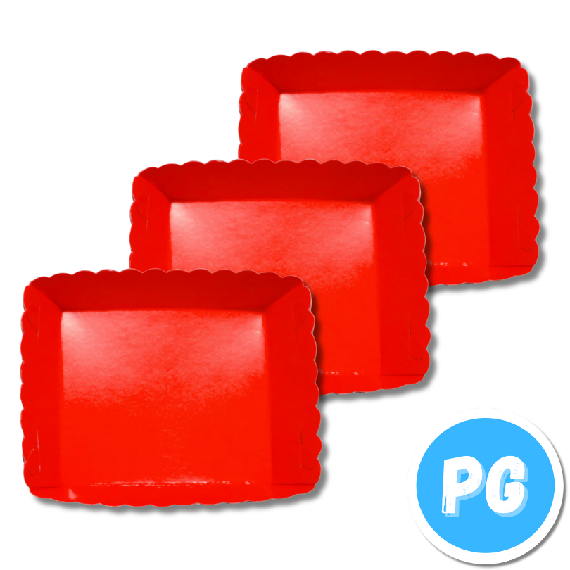 Paquete Plato De Carton Para Torta X12 Unds Rojo