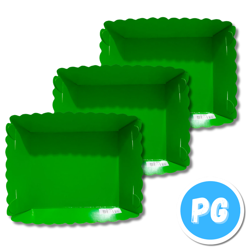 Paquete Plato De Carton Para Torta X12 Unds Verde