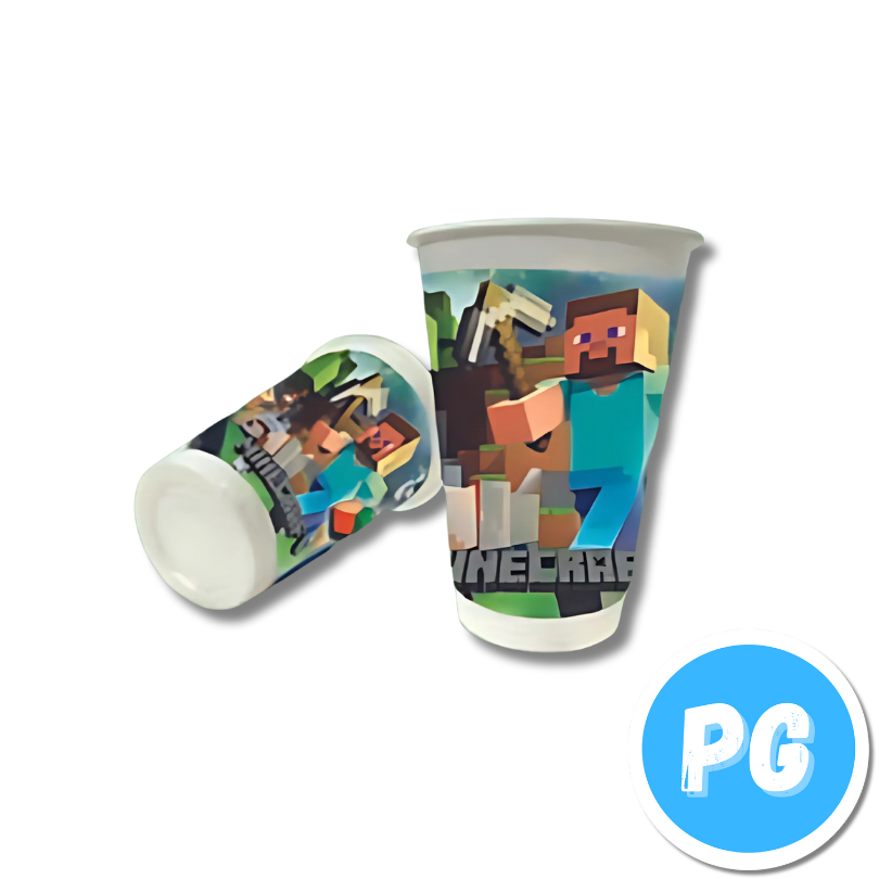 Paquete Vaso Plastico X12 Unds Minecraft