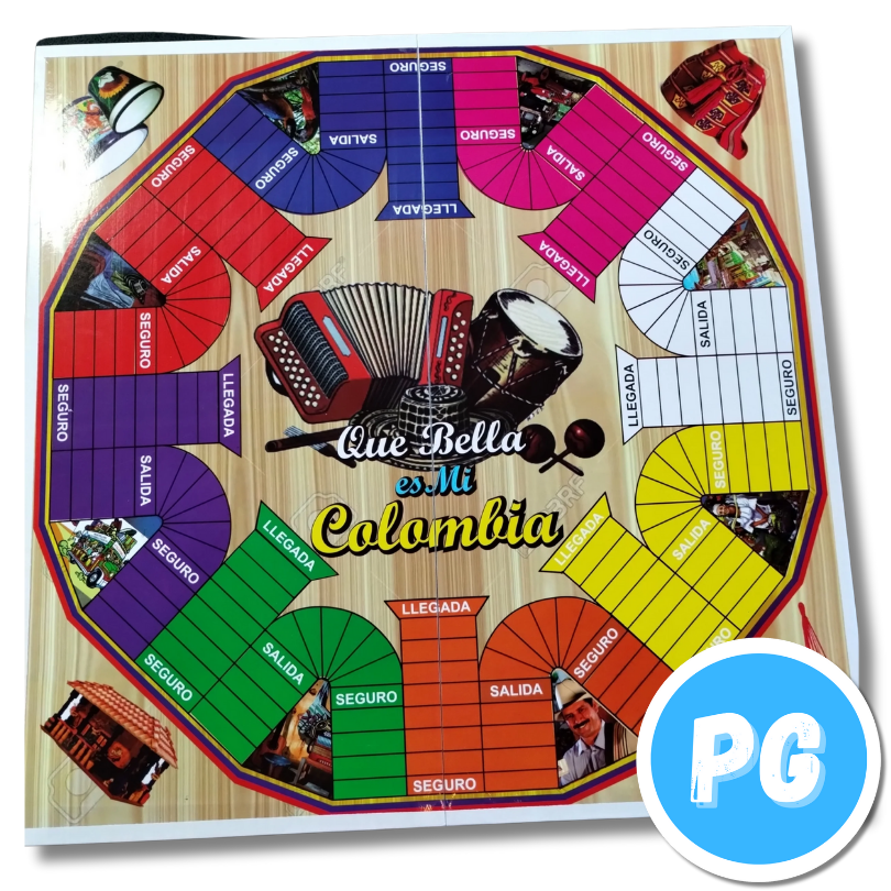 Carton Parques 6 Puestos Con Fichas Y Dados
