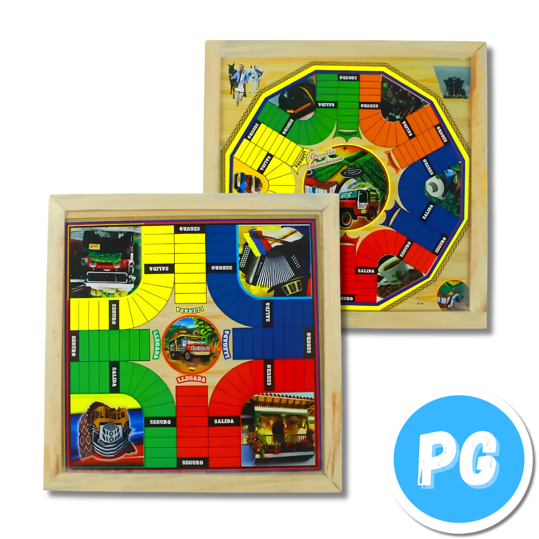 Parques Madera Doble Cara 48x48 Centimetros de 4 y 6 Puestos con Fichas
