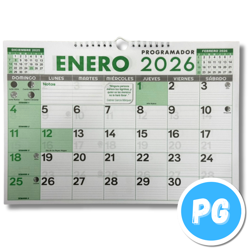 Programador Colgar Horizontal 2026 36x25 Centimetros