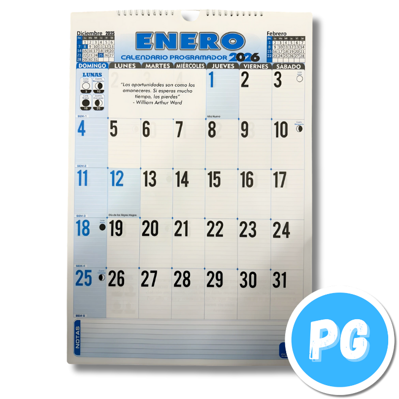 Programador Colgar Vertical 2026 51x35 Centimetros