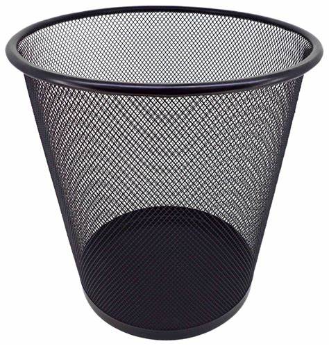 Papelera Metalica Malla Negra 35 Centimetros Alto