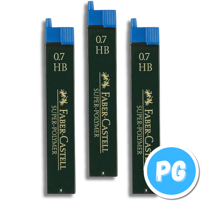 Paquete Minas Faber Castell Hb #2 X12 Unds 0.7mm. Para Portaminas