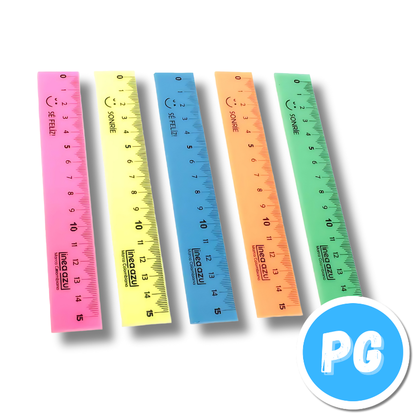 Regla Plastica 15 Centímetros Linea Azul