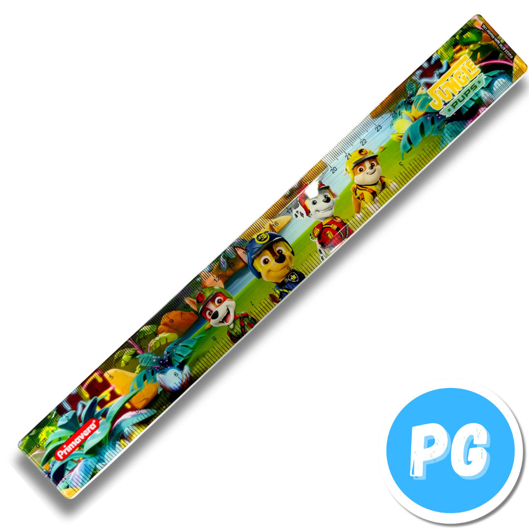 Regla Primavera Plastica 30 Centimetros Muñecos Paw Patrol