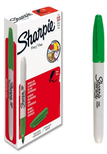 Marcador Sharpie Punta Fina Verde Oscuro