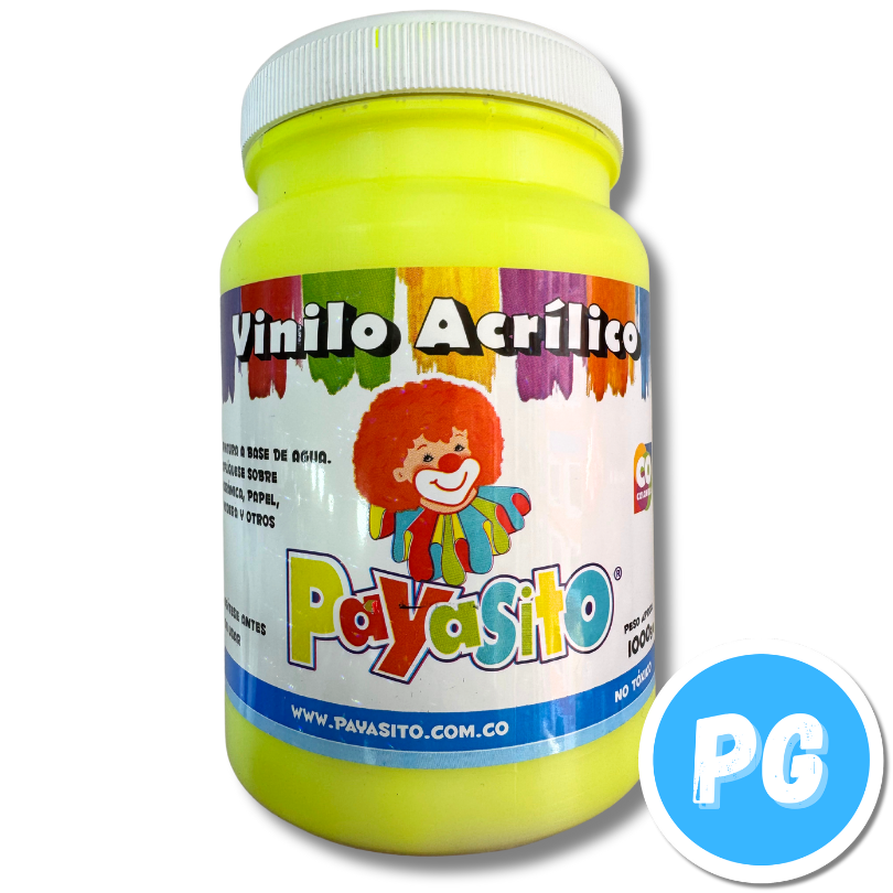 Tarro Vinilo Payasito x1000 Gramos Kilo Fluorecente Amarillo