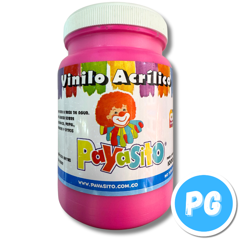 Tarro Vinilo Payasito x1000 Gramos Kilo Fluorecente Fucsia