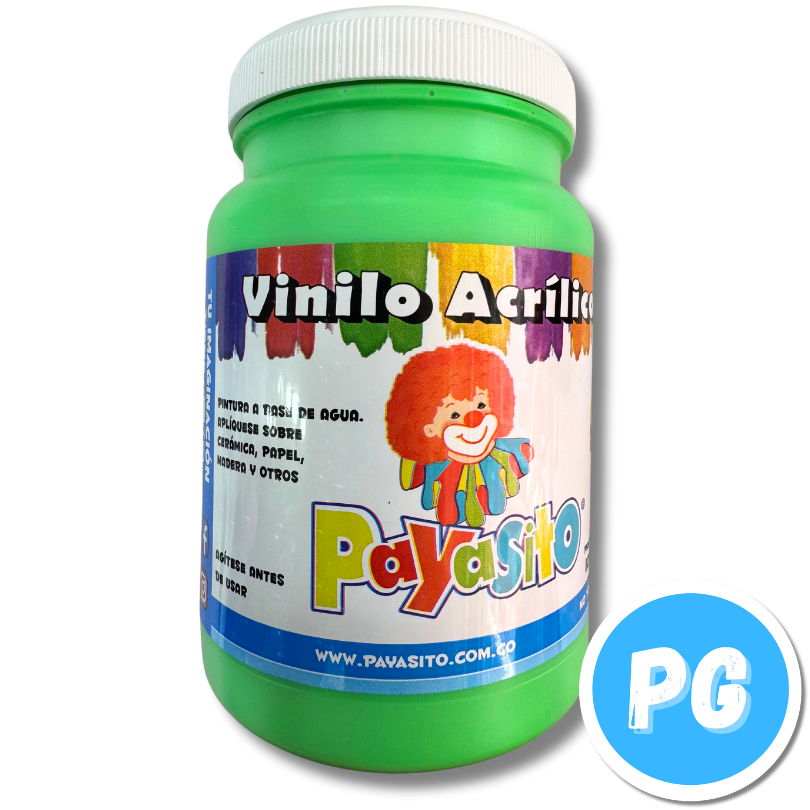 Tarro Vinilo Payasito x1000 Gramos Kilo Fluorecente Verde