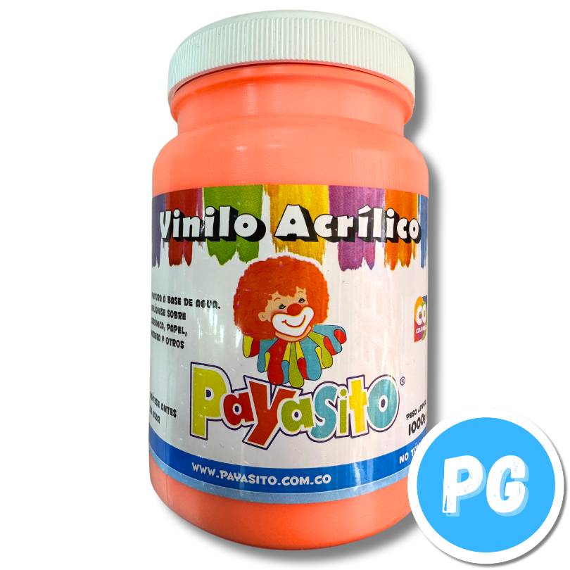 Tarro Vinilo Payasito x1000 Gramos Kilo Fluorecente Naranja