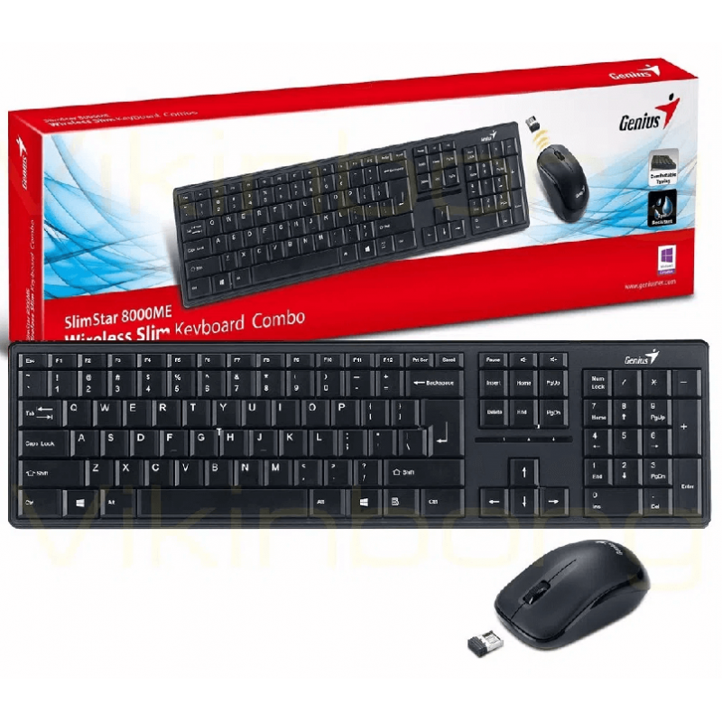 Combo de Teclado Alfanumerico y Mouse Genius KM-8206S Diseño Silencioso - Español Latinoamerica