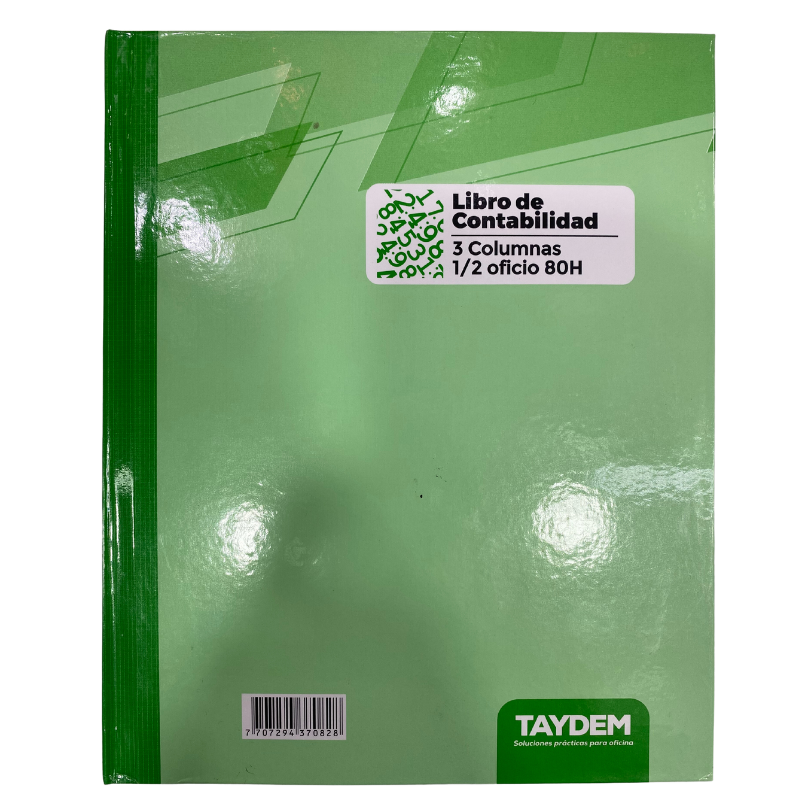 Libro De Contabilidad 3 Columnas Oficio Pasta Dura 80 Hojas
