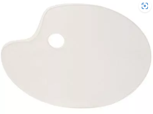 Paleta Plastica Ovalada Plano Para Arte Unidad