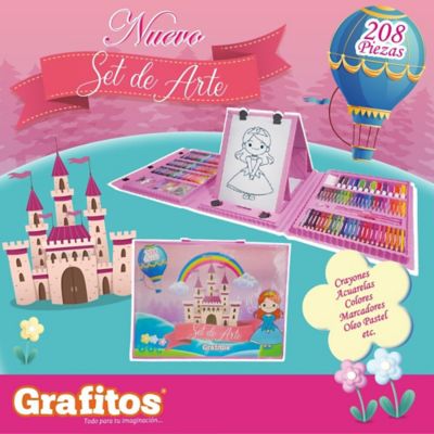 Set Arte Grafitos 208 Piezas Niña