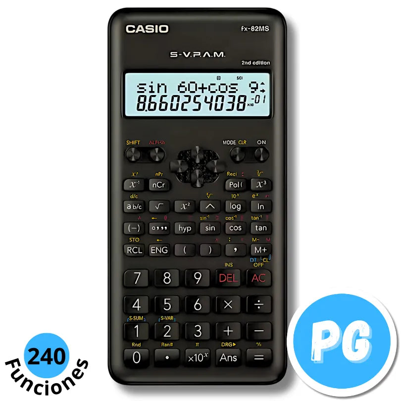 Calculadora Casio Cientifica 240 Funciones 350ms Bateria De Reloj