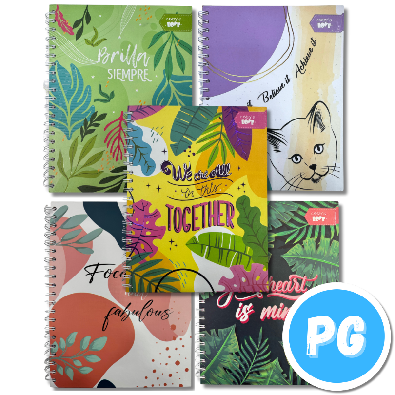 Agenda Crazy Love Argollada Grande 105 5 Materias Cuadros - Se Envia Un Motivo Aleatorio