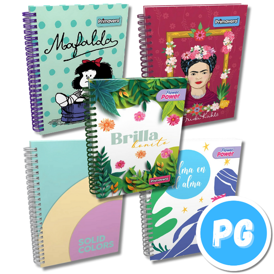 Agenda Grande Universitaria Primavera Argollada 7 Materias Motivo Mujer Grande