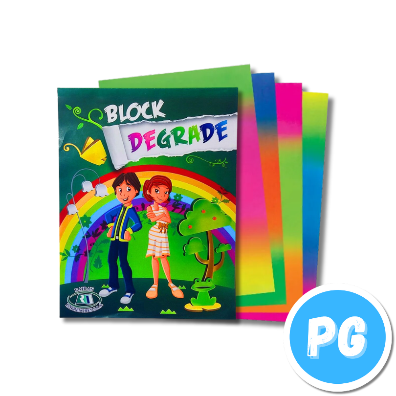 Block Papel Degrade x35 Hojas Carta Surtido