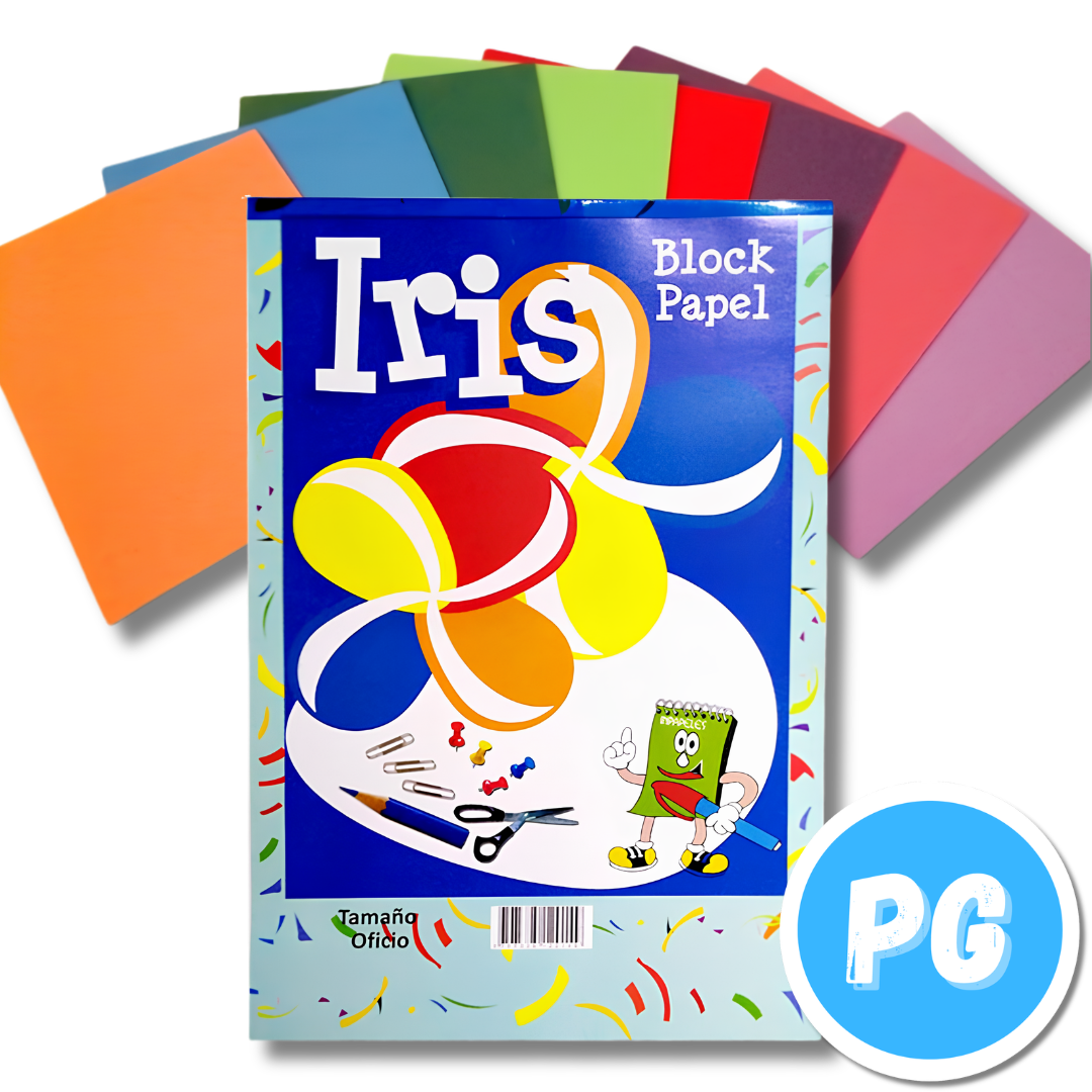 Block Papel Iris Impapeles x25 Hojas Surtido Oficio