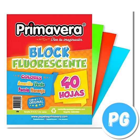 Block Primavera Carta Fluorecente Surtido