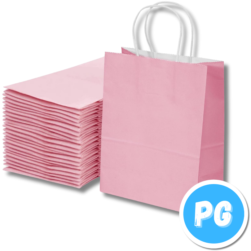 Bolsa Papel Kraft Rosada 22x27 Centímetros