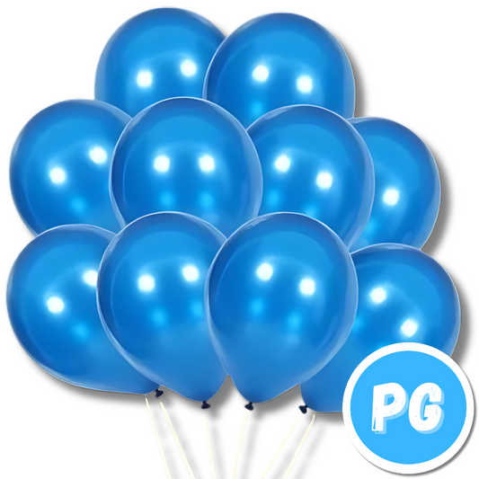 Paquete De Bomba Plastica R12 30cm X10 Unds Cromadas Azul Claro