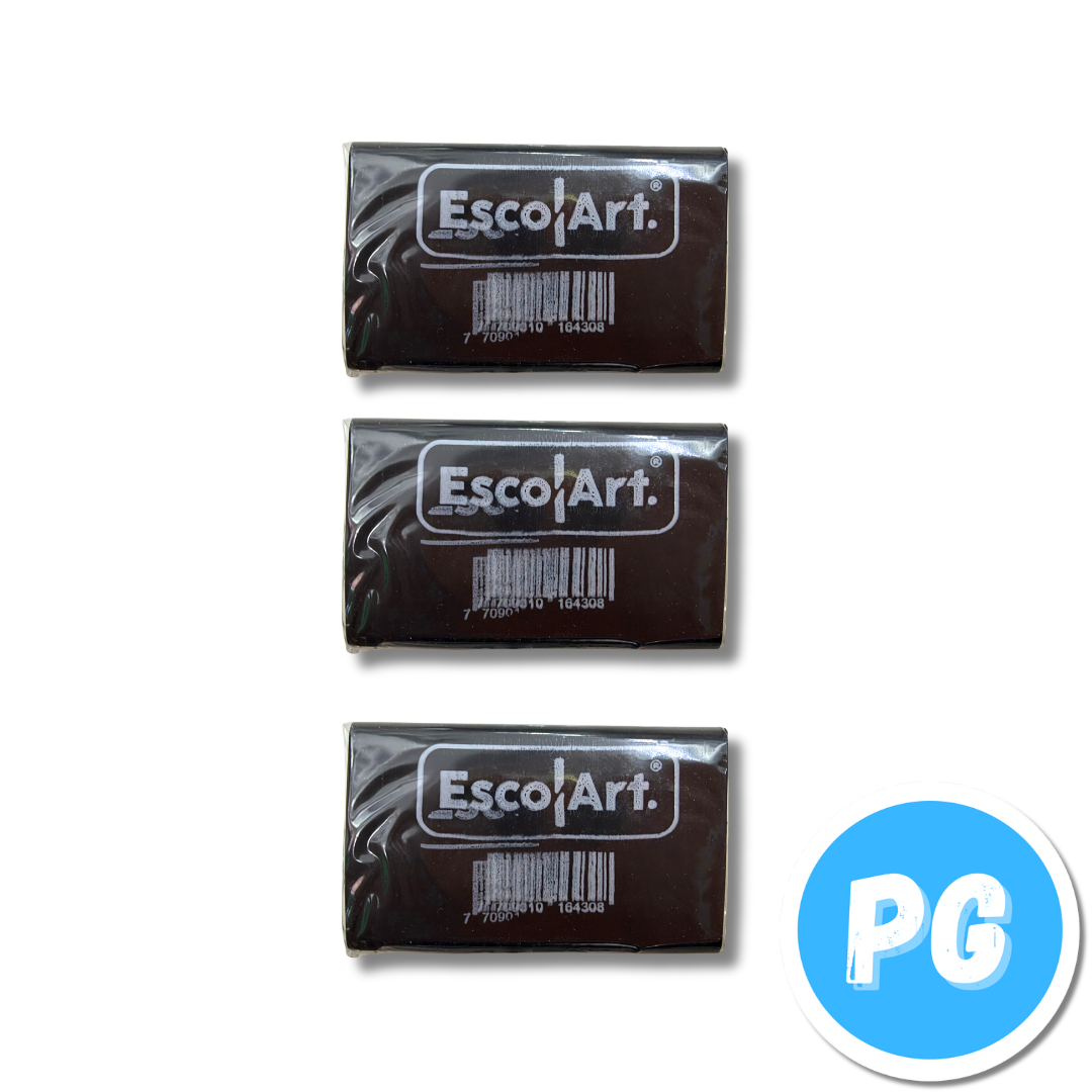 Caja Borrador Miga Pan Escolart X30 Unds Negro Sin Manchas