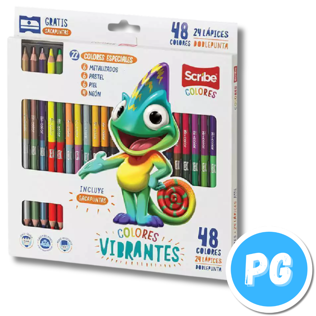 Caja Colores Scribe 4mm x24 Unds Doblepunta (24x48)
