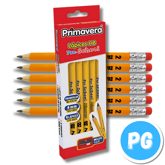 Caja Lapiz Primavera HB #2 X6 Unds Jumbo Negro