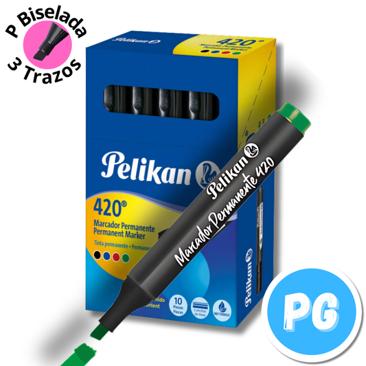 Caja Marcador Pelikan Permanente 420 x10 Unds Verde