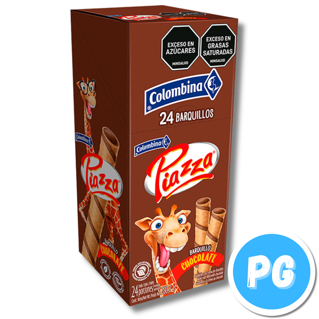 Caja Barquillos Piazza Jirafa x24 Unds Chocolate