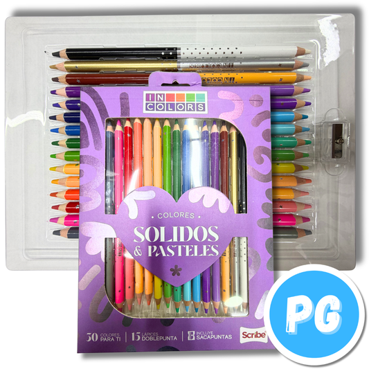 Caja Colores Scribe Incolors 4mm x15 Unds Doblepunta
