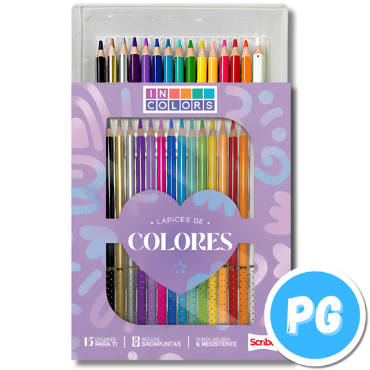 Caja Colores Scribe Incolors 4mm x15 Unds Unipunta