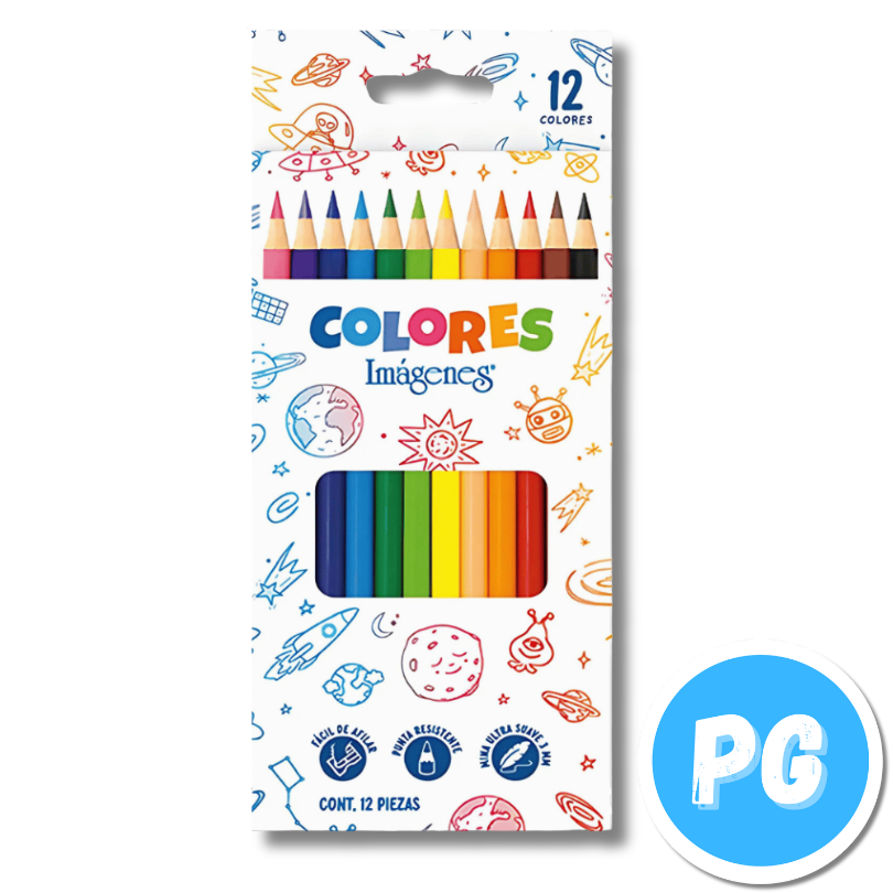 Caja Lapices De Colores Norma Imagenes 3mm X12 Unds Unipunta
