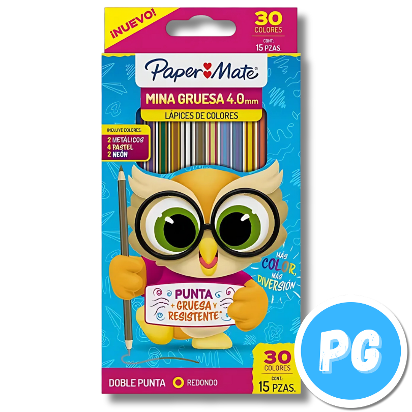 Caja Lapiz De Colores Paper Mate X15 Unds Doblepunta (30 Colores)