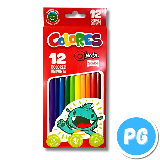 Caja Lapices De Colores Scribe Qnota X12 Unds Unipunta
