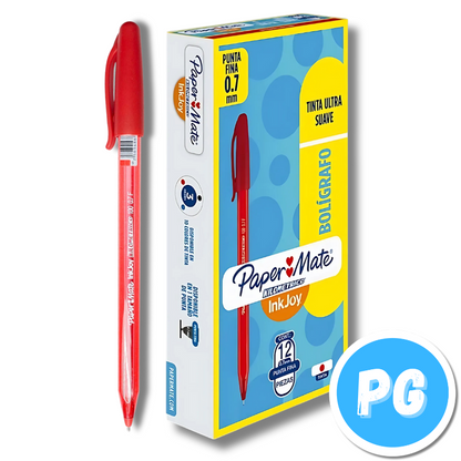 Caja Esfero Kilometrico 100 De Tapa X12 Unidades Rojo