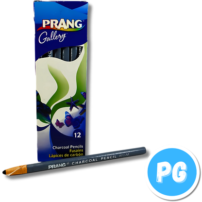 Caja Lapiz Carboncillo Prang Medio X12 Unds Negro