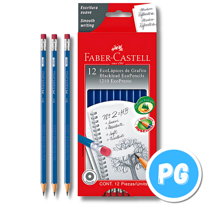 Caja Lapiz Faber Castell Hb #2 X12 Unds Negro Diseño Azul