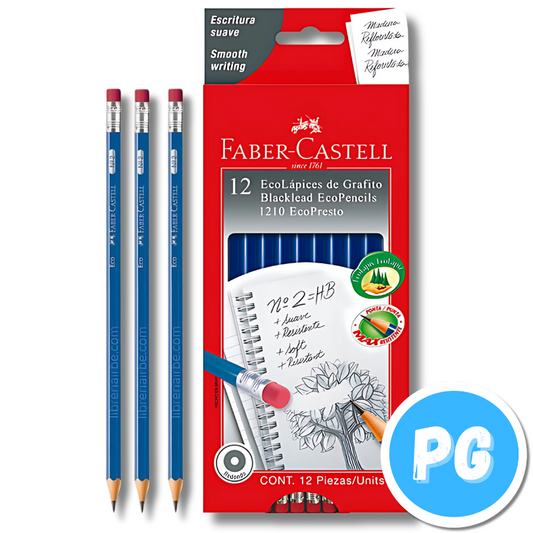 Caja Lapiz Faber Castell Hb #2 X12 Unds Negro Diseño Azul