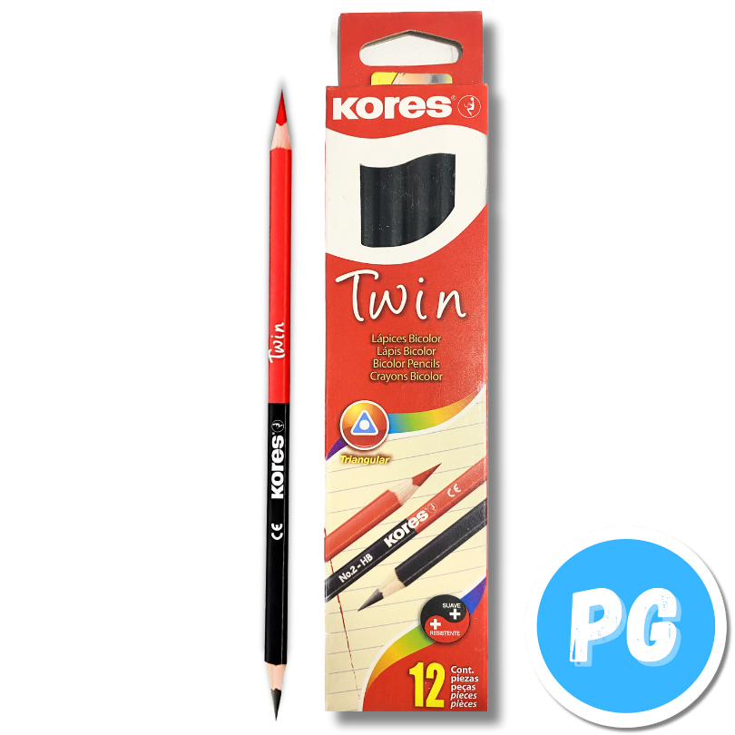 Lapiz Kores Doblepunta (negro Y Rojo) Twin - Duplo