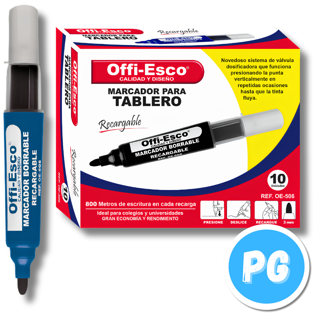 Cartucho Para Marcador Offiesco Borrable 506 Azul Rey