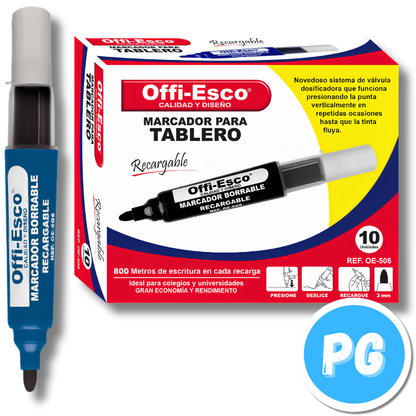 Cartucho Para Marcador Offiesco Borrable 506 Azul Rey
