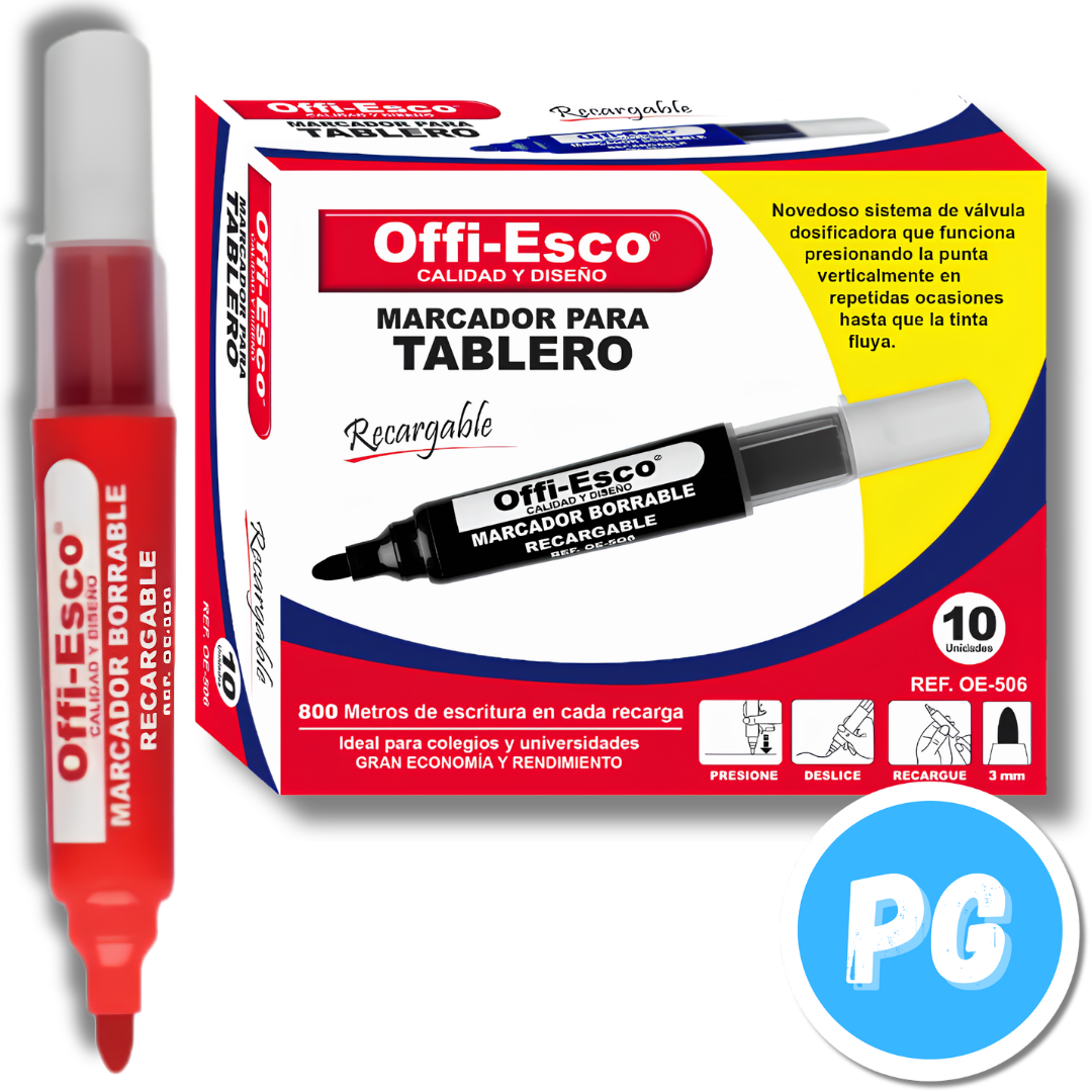 Cartucho Para Marcador Offiesco Borrable 506 Rojo