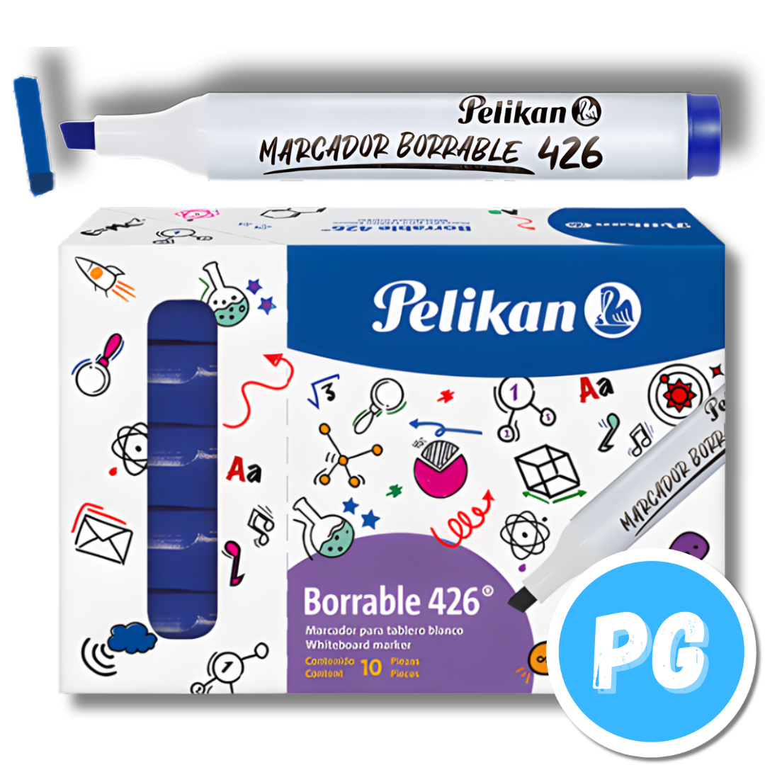 Caja Marcador Pelikan Borrable 426 x10 Unds Azul Rey