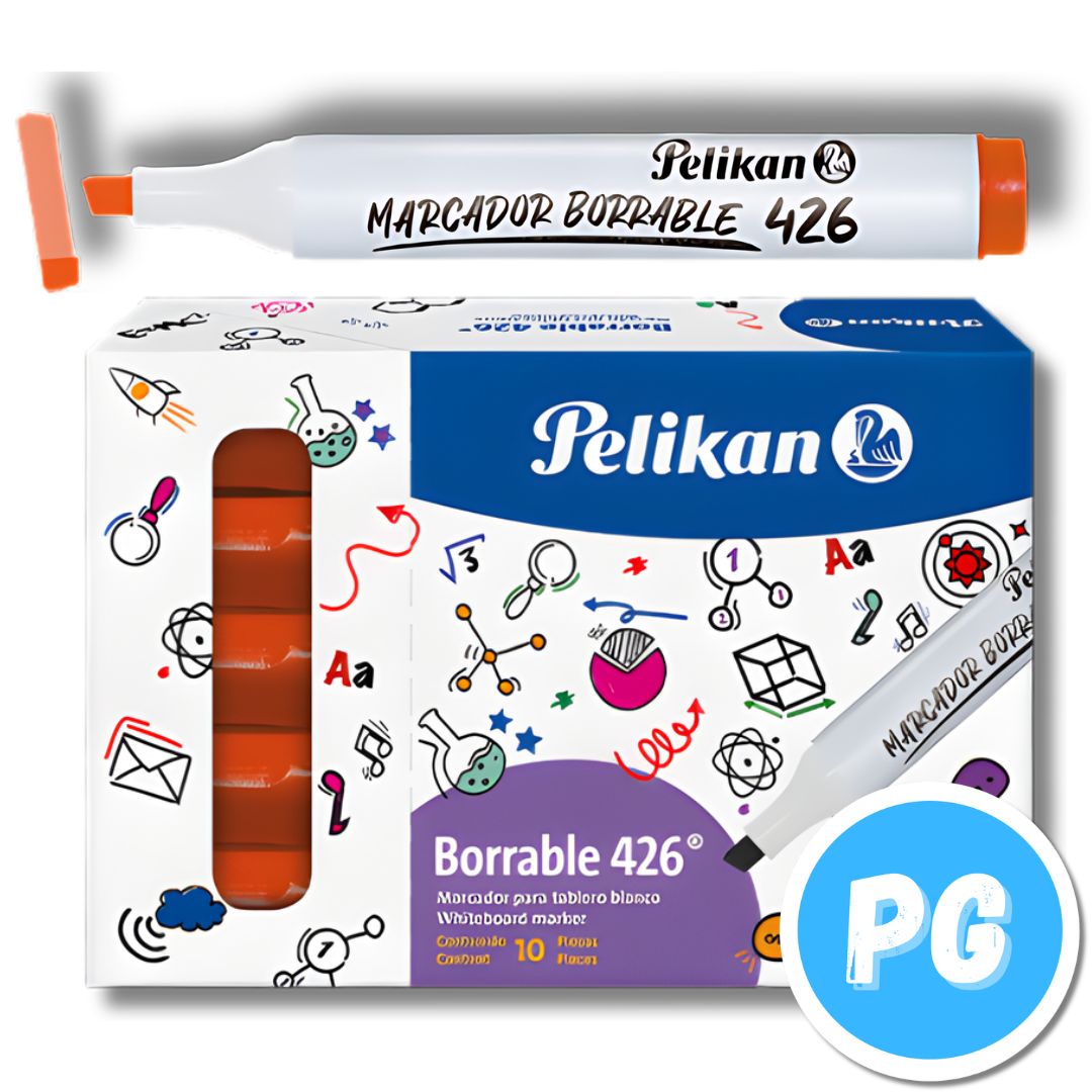 Caja Marcador Pelikan Borrable 426 x10 Unds Naranja