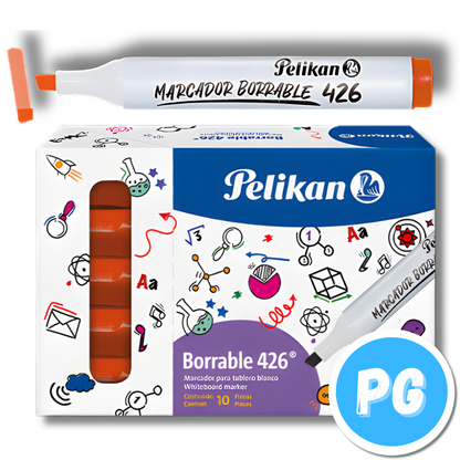 Caja Marcador Pelikan Borrable 426 x10 Unds Naranja